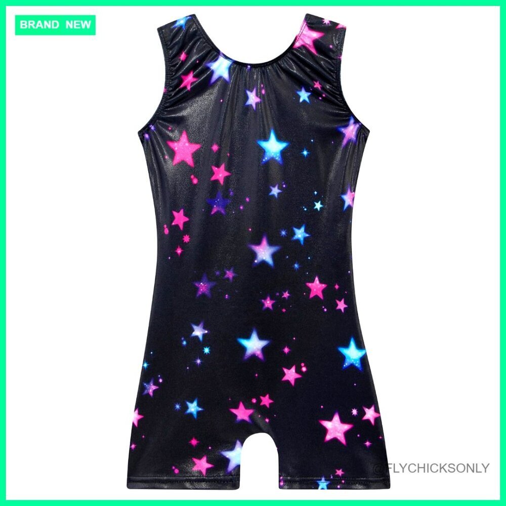 Girls Gymnastics Leotard Toddler Dance Biketard Unicorn Rainbow Athletic Wear